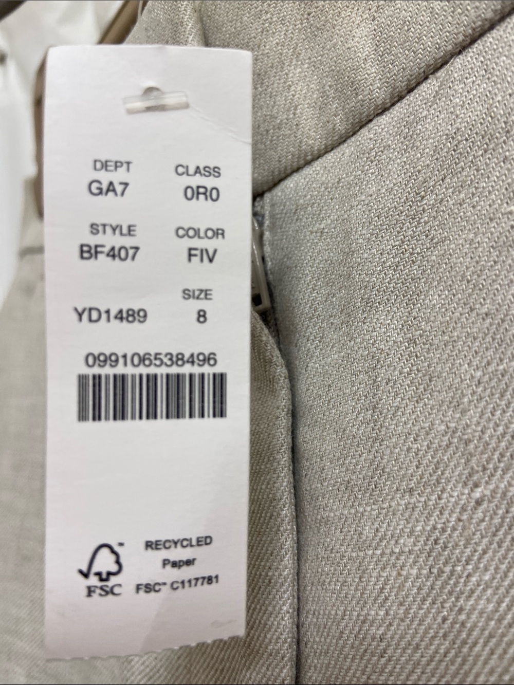 J. Crew Kate Straight-Leg Pant in Natural Linen Neutral Tailored Trouser - Picture 6 of 16